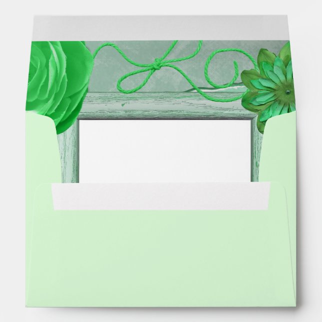 Enveloppes Fleurs de pays vert citron (Dos (Bas))
