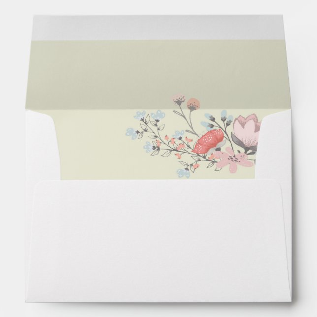 Enveloppes Fleurs dessinées à la main (Dos (Bas))