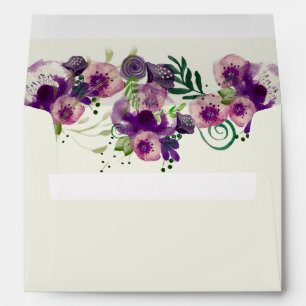 Enveloppes Fleurs violettes profondes Invitations de mariage