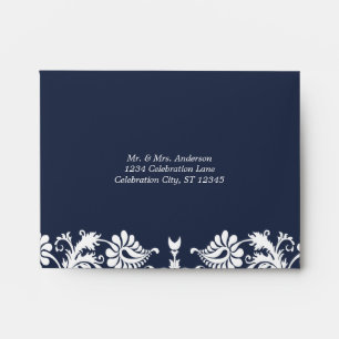 Enveloppes Floral bleu marine vintage