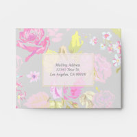 Floral gris et rose chic minable