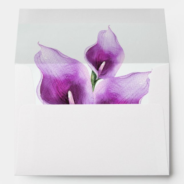 Enveloppes Floral violet Calla Lily (Dos (Bas))