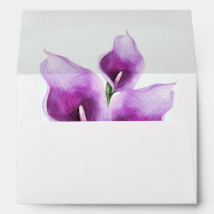 Enveloppes Floral violet Calla Lily