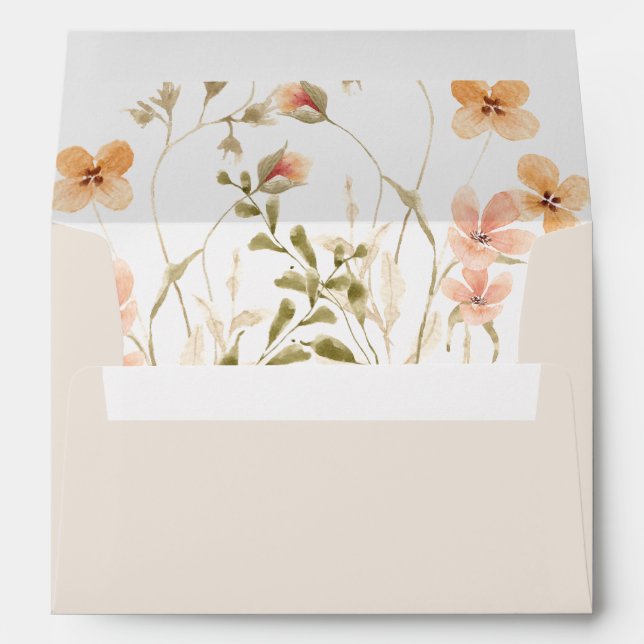 Enveloppes florales fleurs sauvages de boho (Dos (Bas))