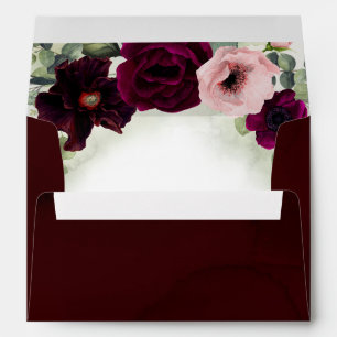 Enveloppes florales rouges de Bourgogne