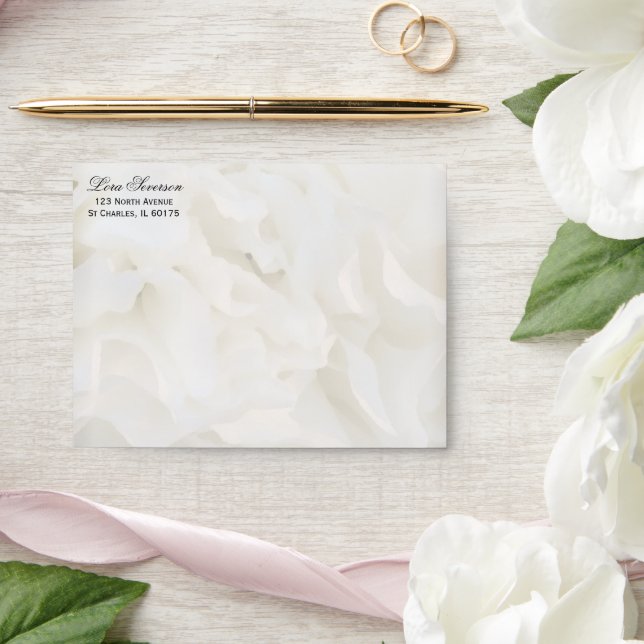 Enveloppes Flore de carnation blanche (Wedding)