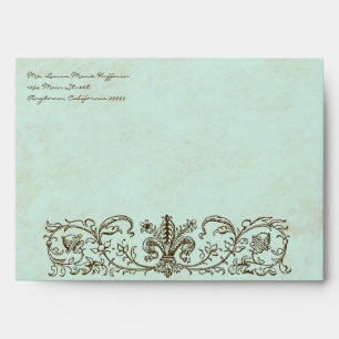 Enveloppes Flourish bleu de remous de couronne d'oeufs