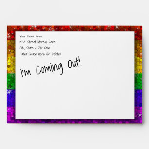 Enveloppes Gay pride de Parties scintillant Arc-en-ciel sorta