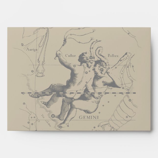 Enveloppes Gemini Constellation Hevelius 1690 Engraving (Devant)