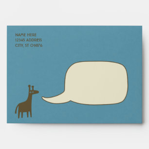 Enveloppes Giraffe Blue Baby Shower Invitations