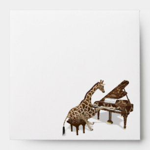 Enveloppes Giraffe de musique joue Grand Piano
