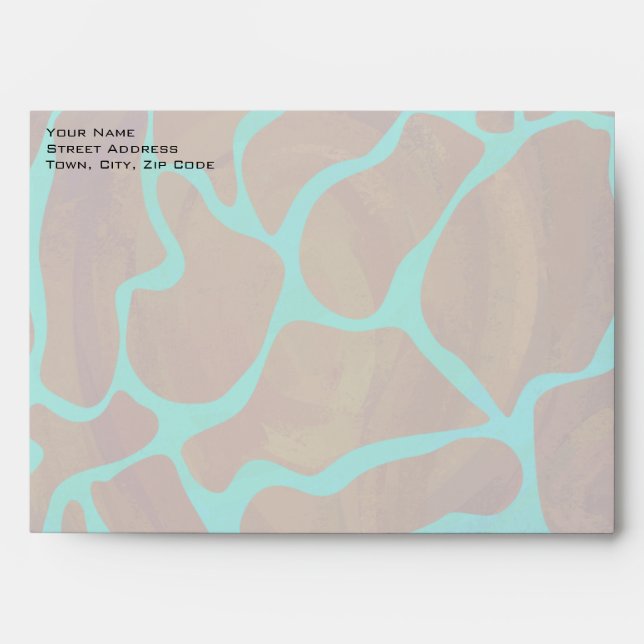 Enveloppes Giraffe Impression Brown et Turquoise (Devant)