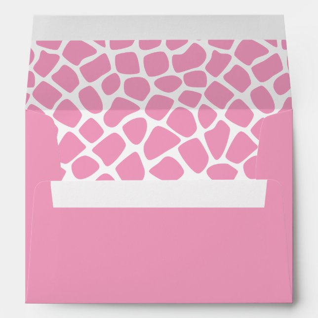 Enveloppes Giraffe rose douce pour filles Imprimer (Dos (Bas))
