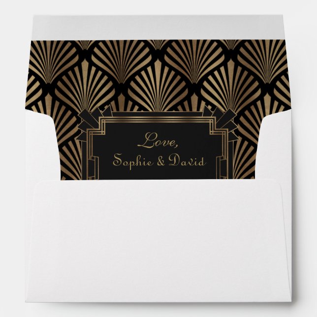 Enveloppes Glam Roaring Mariage Art déco des années 20 (Dos (Bas))