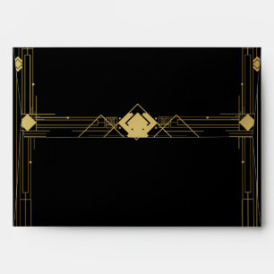 Enveloppes Gold & Black Art Déco Gatsby Elegant Invitation