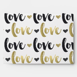 Enveloppes Gold Black Love Heart