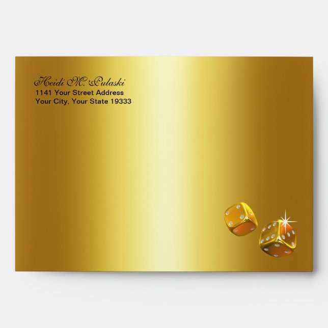 Enveloppes Gold Foil Dice Las Vegas A7 (Devant)