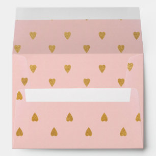Enveloppes Gold Hearts & Pink Anniversaire Invitation Envelop