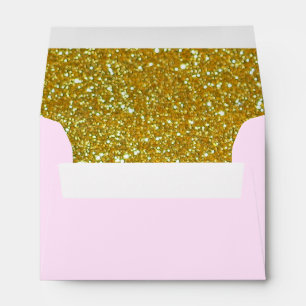 Enveloppes Gold Parties scintillant Modern Blush Pink Faux Ad