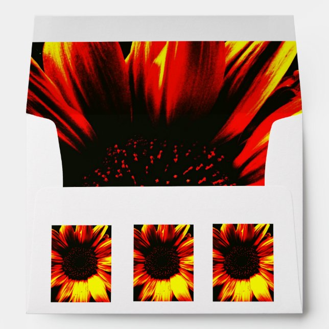 Enveloppes grand tournesol jaune clair (Dos (Bas))