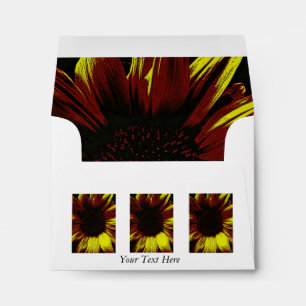 Enveloppes grand tournesol jaune design photographique