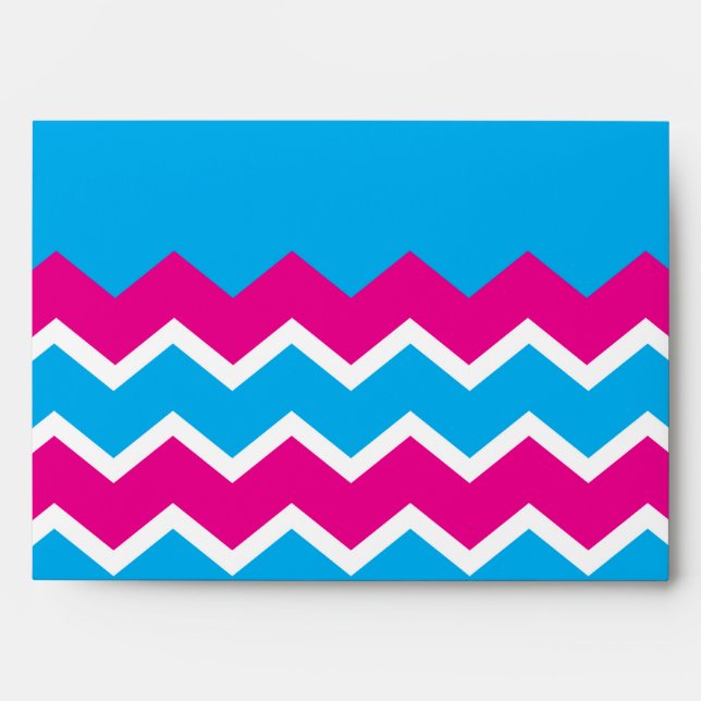 Enveloppes Gras Girly Pink Turquoise Chevron ZigZag Motif (Devant)