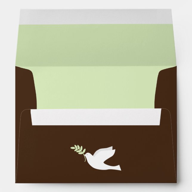 Enveloppes Green Dove Christening (Dos (Bas))