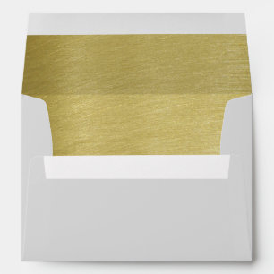 Enveloppes gris pastel intérieur doré