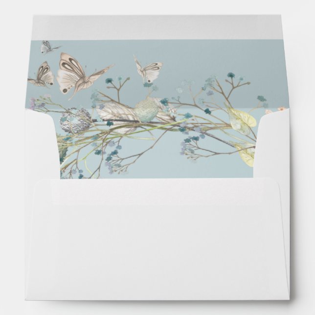 Enveloppes Guirlande de fleur sauvage avec le baby shower du (Dos (Bas))