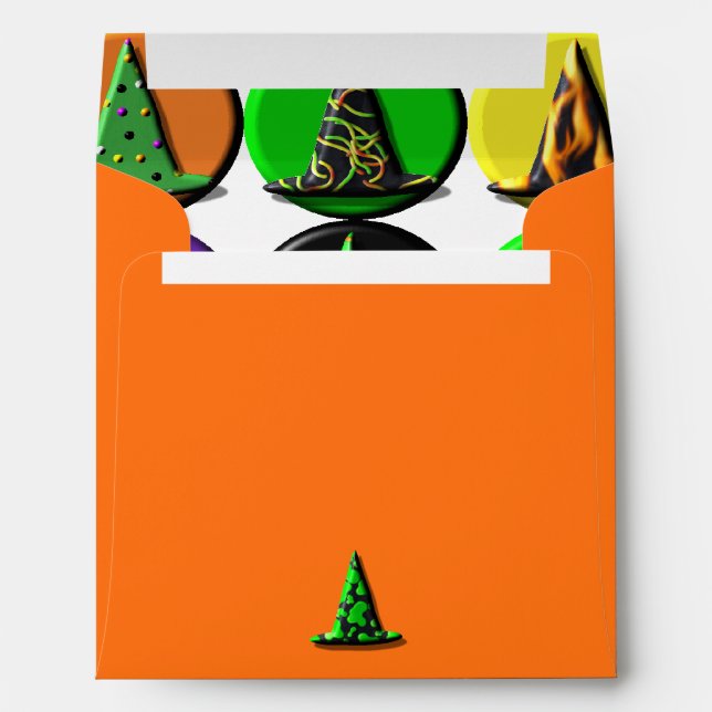 Enveloppes - Halloween - Casquettes sorciers (Dos (Bas))