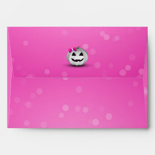 Enveloppes Halloween Citrouille blanche rose fille