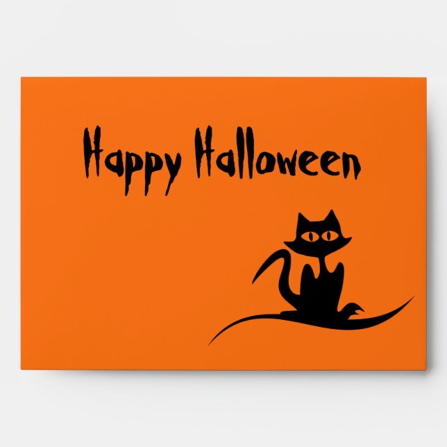 Enveloppes Helloween chat effrayant (Devant)