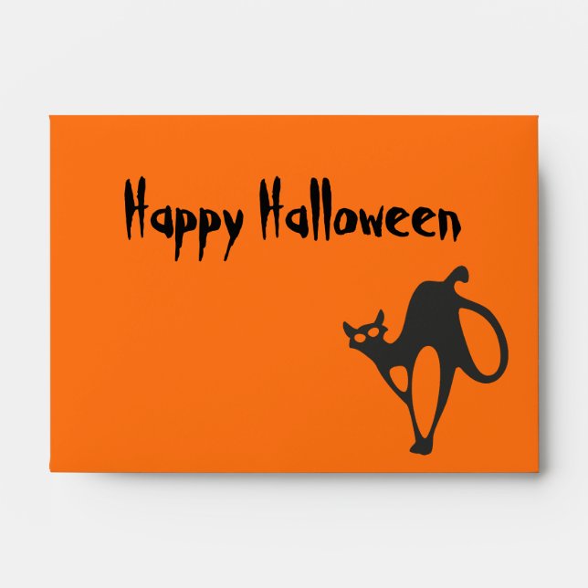 Enveloppes Helloween chat effrayant (Devant)