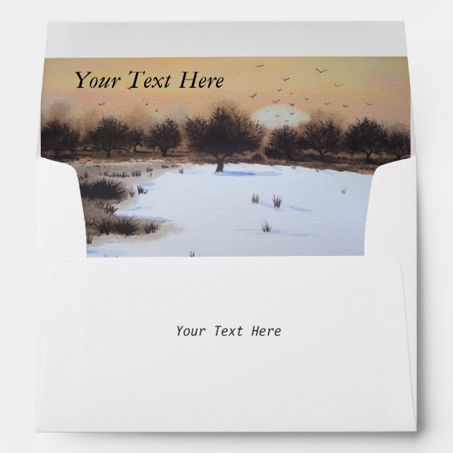 Enveloppes hiver Scène des neiges bois paysage paysage design (Dos (Bas))