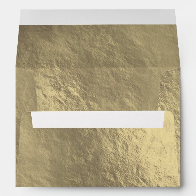 Enveloppes Huile de feuille d'or look moderne élégant Mariage (Dos (Bas))