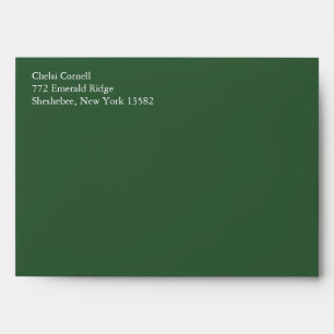 Enveloppes Hunter Green A7 5x7 avec adresse de ret