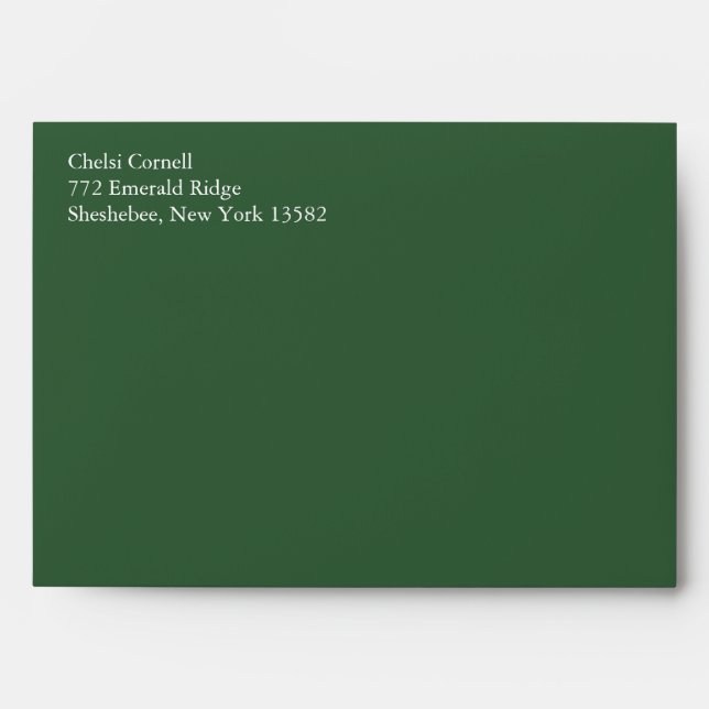 Enveloppes Hunter Green A7 5x7 avec adresse de ret (Devant)