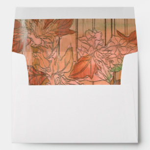 Enveloppes Impression florale orange moderne sur l'arrière -