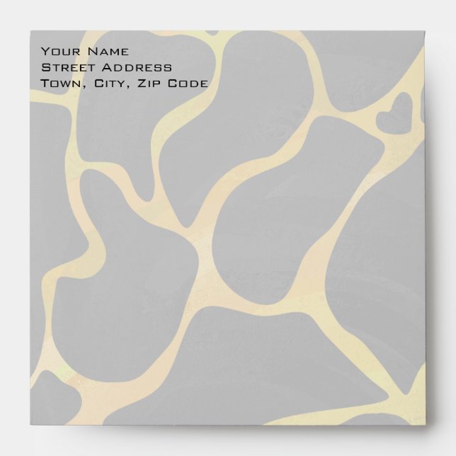 Enveloppes Impression Giraffe noir et jaune (Devant)