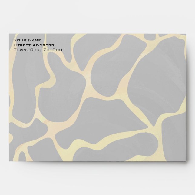 Enveloppes Impression Giraffe noir et jaune (Devant)