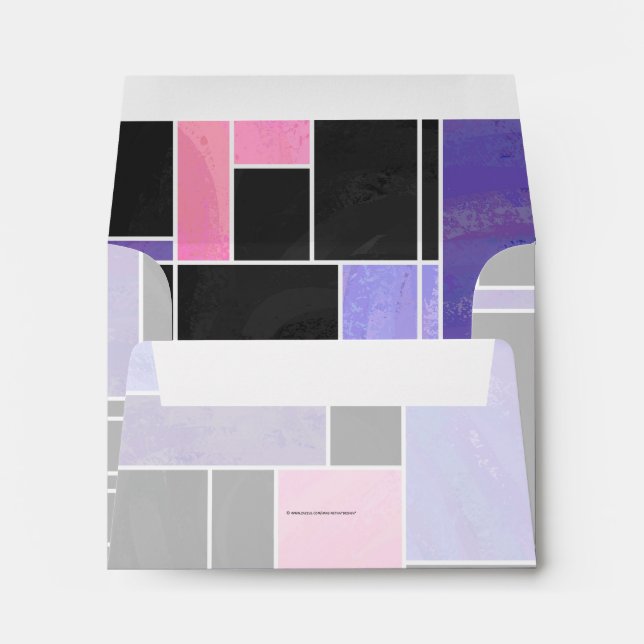 Enveloppes Impression noire violet mondriaque (Dos (Bas))
