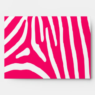 Enveloppes Impression Zèbre rose et blanc chaud