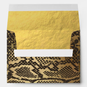 Enveloppes Imprimé animal peau de serpent moderne glamour or