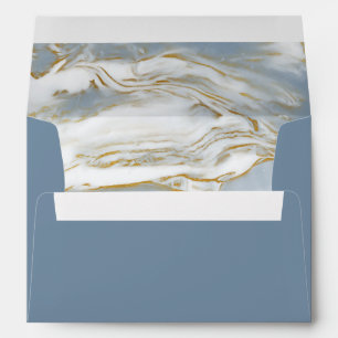 Enveloppes imprimées Marbre-Rayées par A7 (bleu