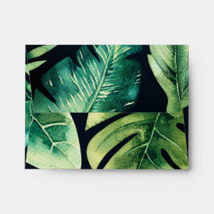 Enveloppes Invitation à l'élégance noire des Feuilles tropica