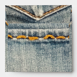 Enveloppes Invitation de Denim Jean Stitched Pocket Party