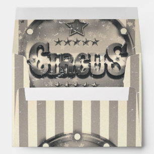 Enveloppes Invitation de fête rayée cirque vintage