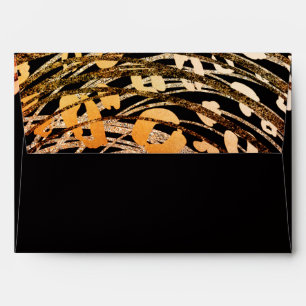 Enveloppes Invitation Exotique Imprimé Guépard Orange Bronze