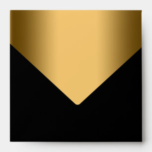 Enveloppes Invitation noire élégante d'or