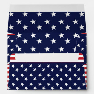 Enveloppes Invitation Rouge Blanc Bleu Stars & Stripes